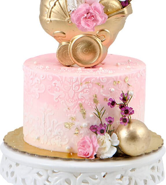 Pastel baby shower rosa