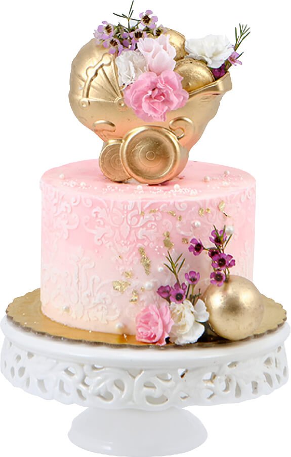 Pastel baby shower rosa