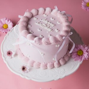 Pastel de cumpleaños rosa