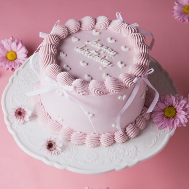 Pastel de cumpleaños rosa