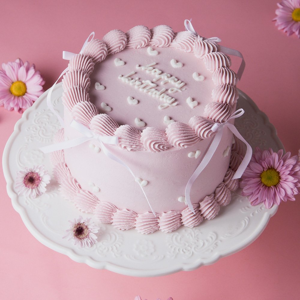Pastel de cumpleaños rosa