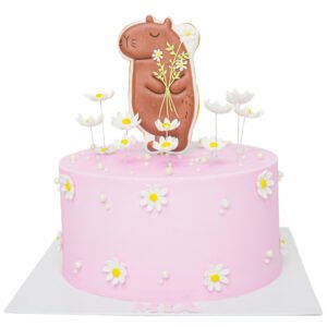 Pastel capibara con flores
