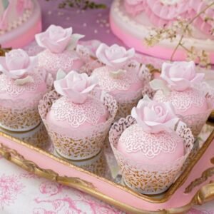 Cupcakes con flores de azúcar