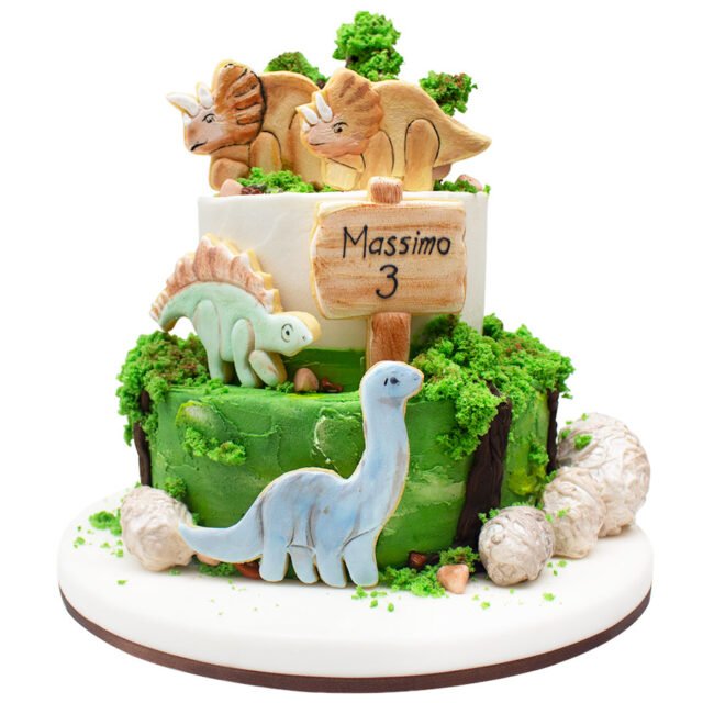 Cookie cake de dinosaurios