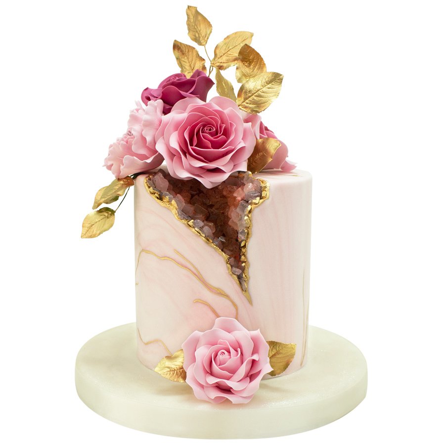 Pastel geoda rosa
