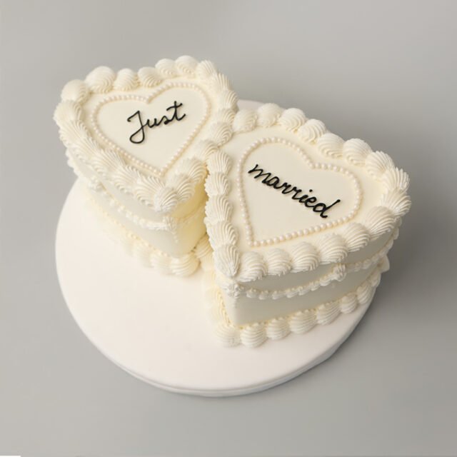 Pastel corazones Recién casados
