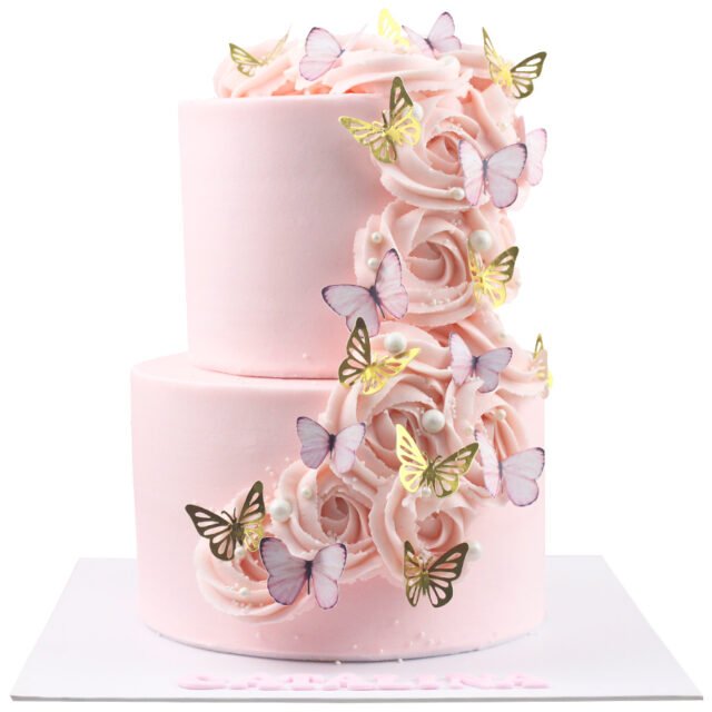 Pastel mariposa junior rosa