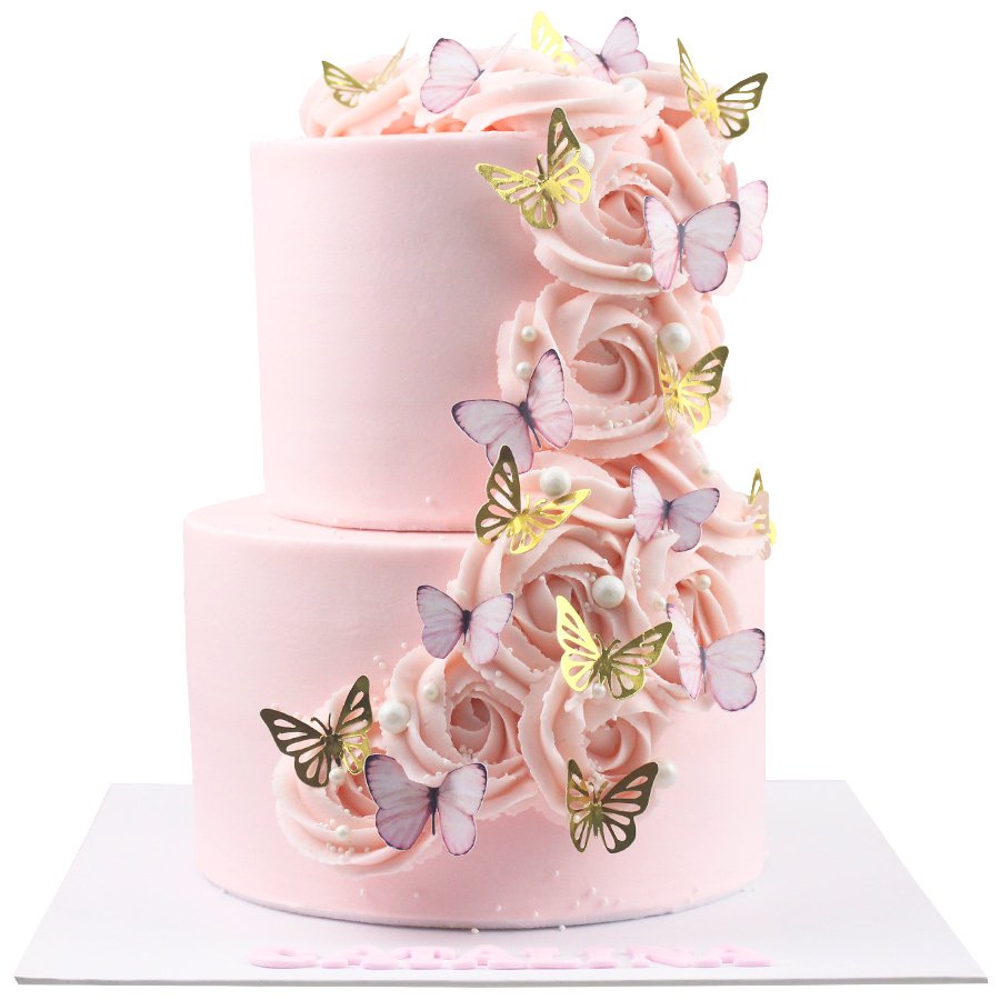 Pastel mariposa junior rosa