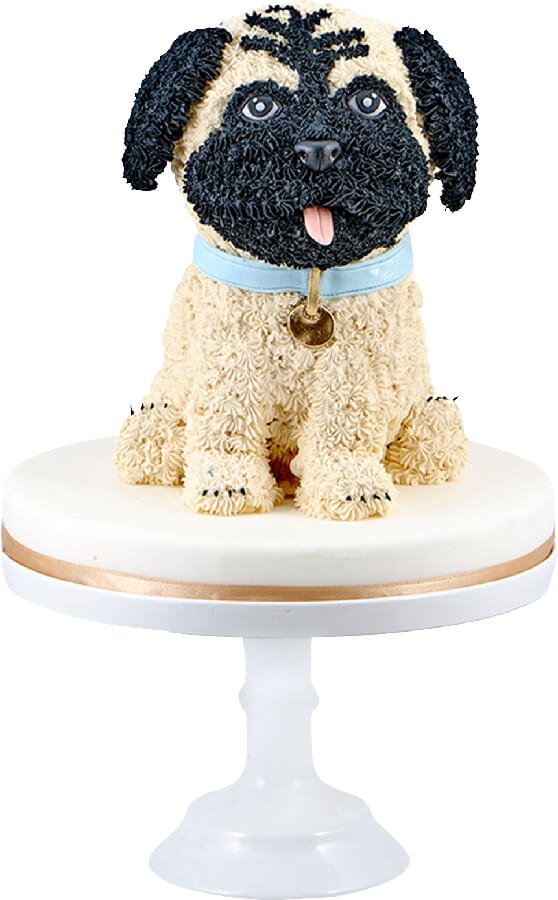 Pastel perrito pug 3D