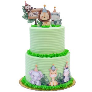 Pastel safari con toppers