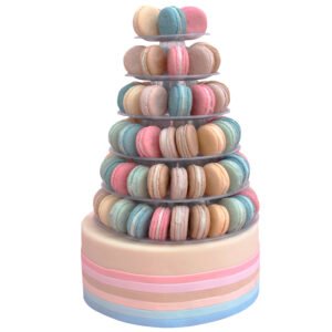 Torre de macarons arcoíris