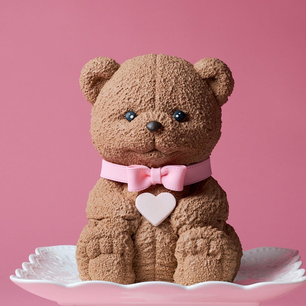 Pastel osito de mousse niña